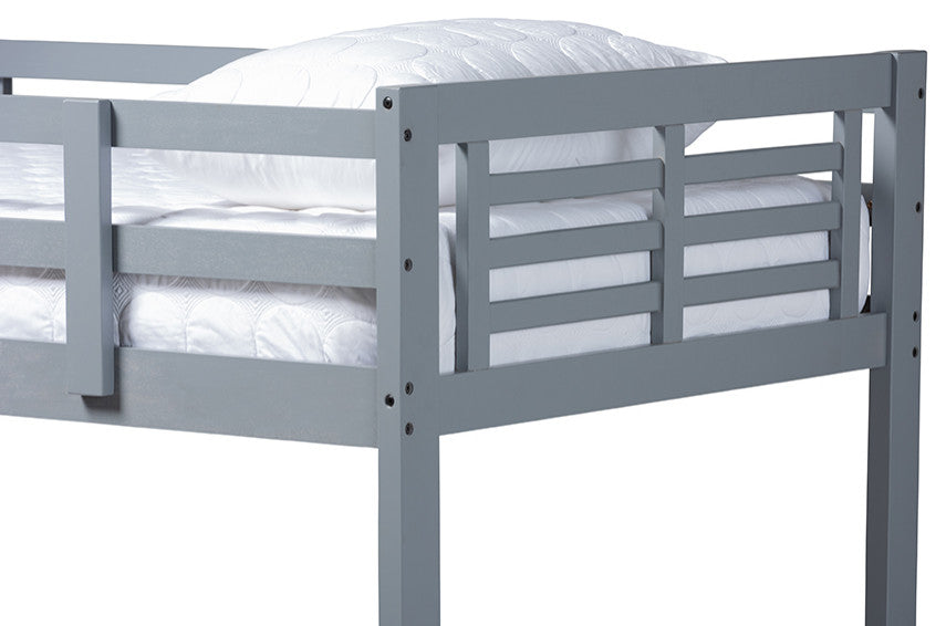 Baxton Studio Liam Modern and Contemporary Grayed Wood Twin Size Bunk Bed