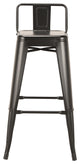 Metal Bar Stool with Backrest 26" height, Set of 4, Black