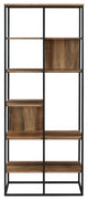 Modern Industrial Metal and Wood Bookshelf "“ Rustic Oak