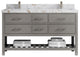 Parker 60 Double Sink Bathroom Vanity in Elephant Skin Gray  2" Viola Gold