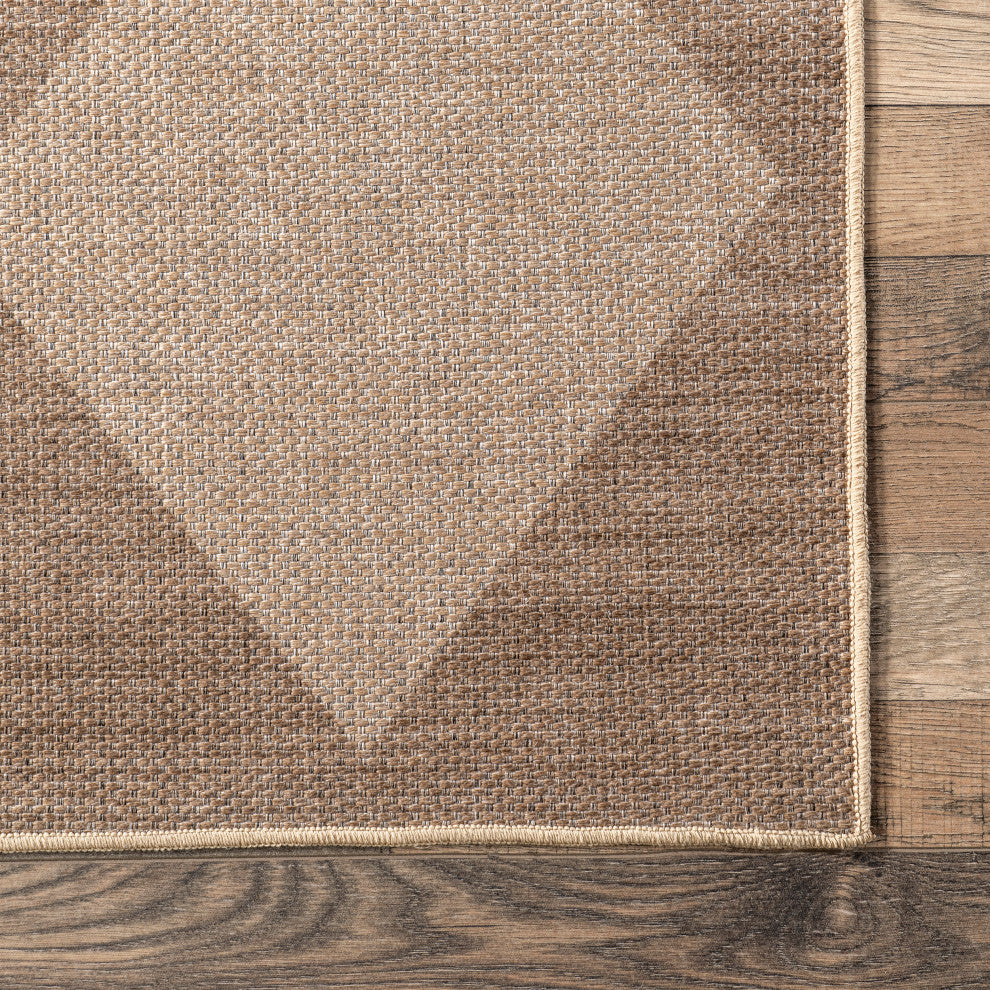 Nuloom Abi Checkered Easy-Jute Washable Rug, Natural 3' x 5'