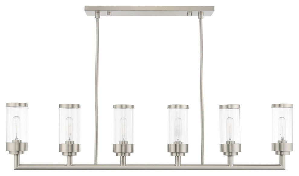Livex Lighting Brushed Nickel 6-Light Linear Chandelier