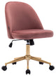 Chic Minimalist Desk Chair, Pink-Velvet