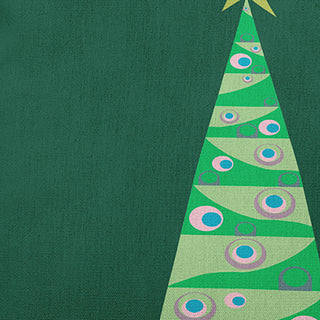 Cartoon Christmas Tree Accent Pillow, Forest Green, 14"x20"