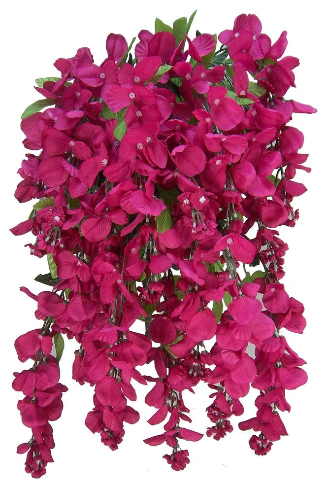 15 Stems Wisteria Long Hanging Bush Flowers, Beauty