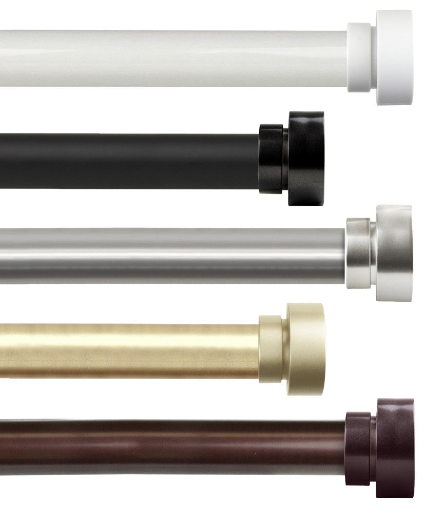 Bonnet 1" Curtain Rod, White, 66-120"