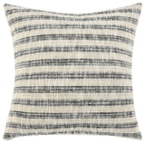 Linna Linen Blend Fabric Throw Pillow, Natural/Black, 24x24
