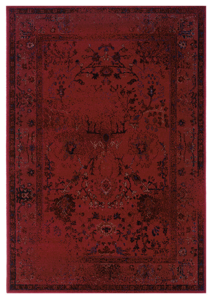Oriental Weavers Revival Collection Red/Grey Oriental Indoor Area Rug 5'3"X7'6"