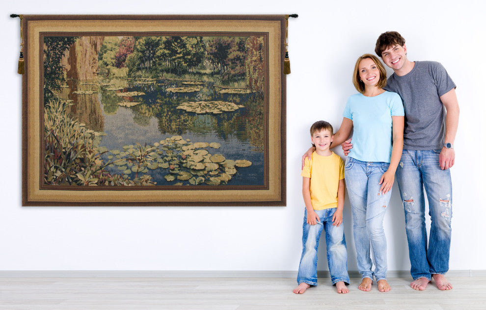Lake Giverny With Border Belgian Wall Tapestry