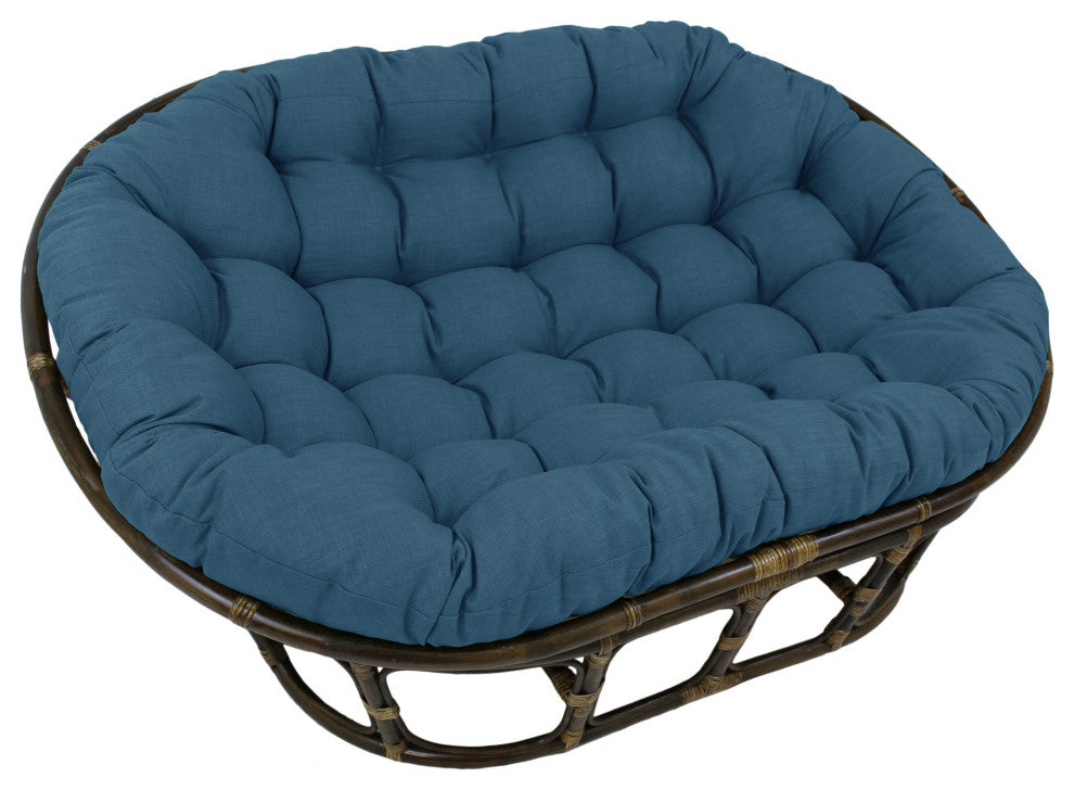 78"X58" Solid Spun Polyester Double Papasan Cushion, Sea Blue