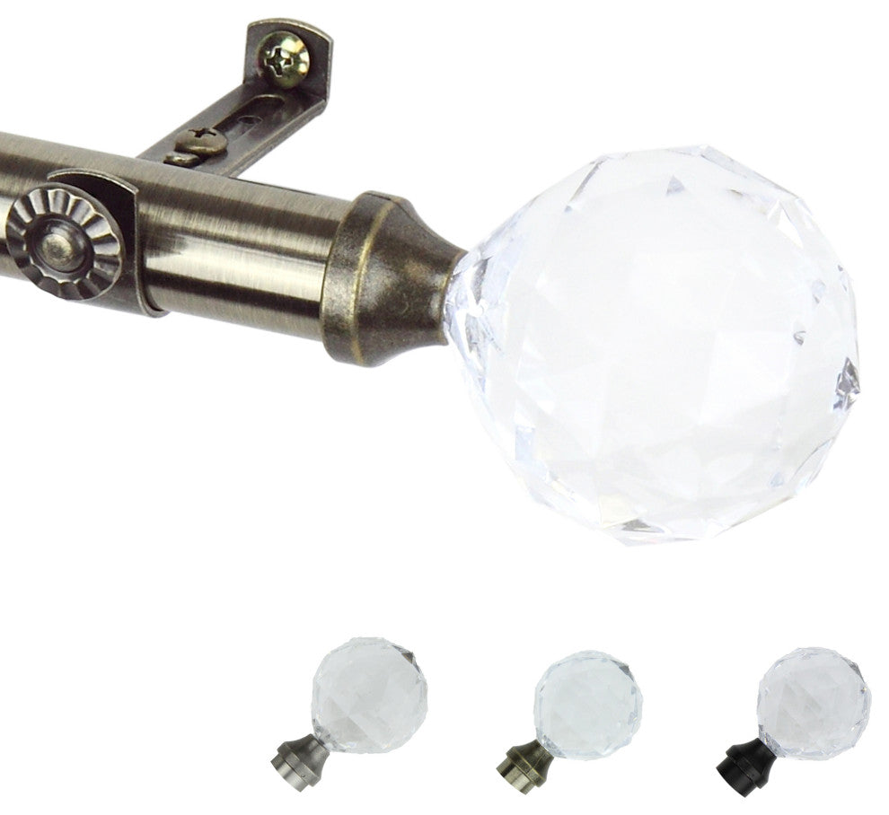 Twinkle 13/16" Diameter Curtain Rod, Antique Brass, 18-28"