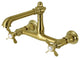 Kingston Brass KS7247BEX Essex Wall Mount Bathroom Faucet, Brushed Brass