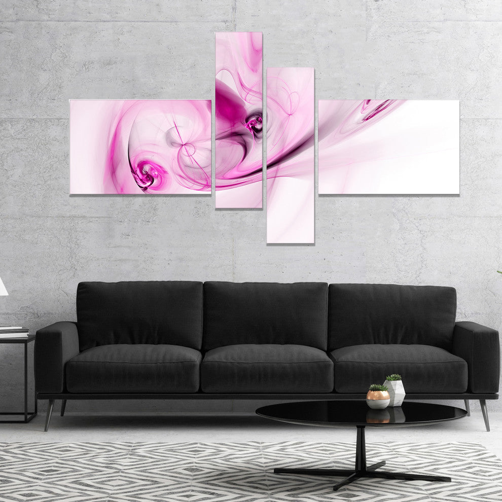 Spiral Nebula Space Magenta, Large abstract art, 60"x32", 4 panels