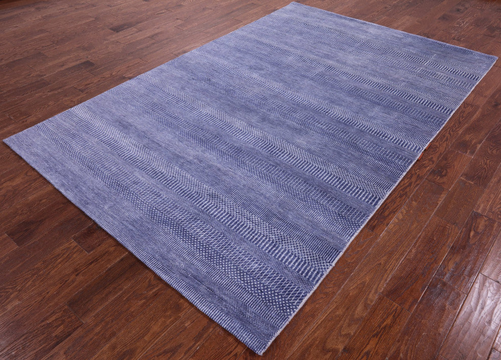 Wool and Silk Handmade Savannah Grass Rug 6' 1" X 9' 3" Q11933