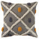 Striped and Tufted Multicolored Throw Pillow