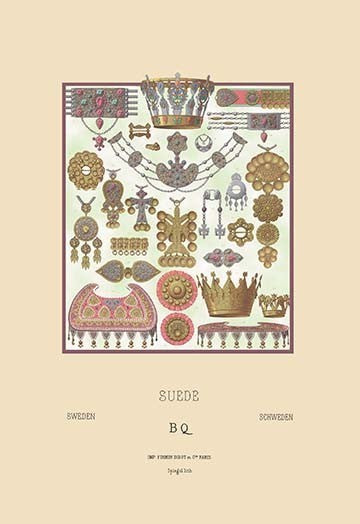 Swedish Jewelry and Ornaments - Gallery Wrapped Canvas Art 28" x 42"