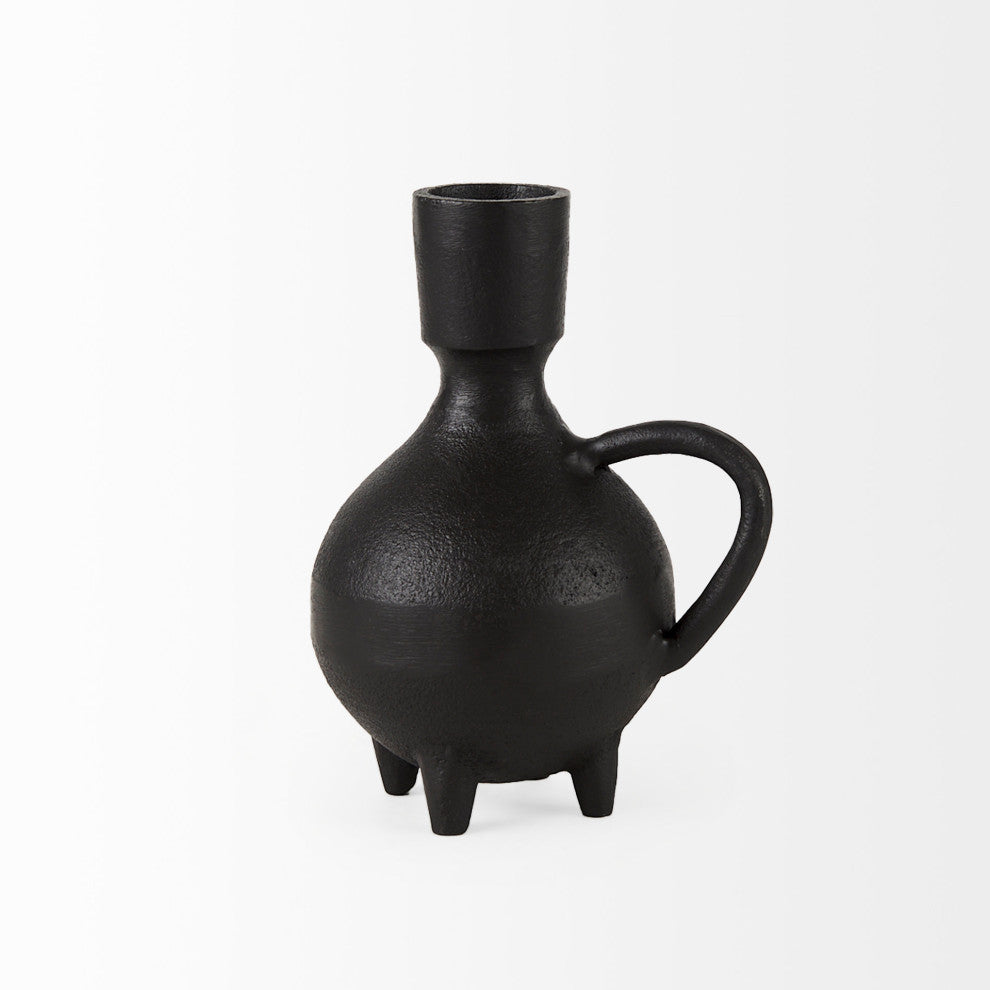 Cyrus 5.1Lx3.9Wx7.5H Black Spherical Vase With Flute Decorative Object