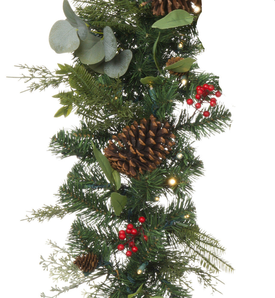 9' Artificial Christmas Garland with Lights, Christmas Woods