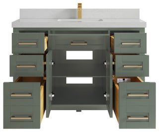 Cambridge 48" Single Sink Bath Vanity in Evergreen 2" Carrara Quartz