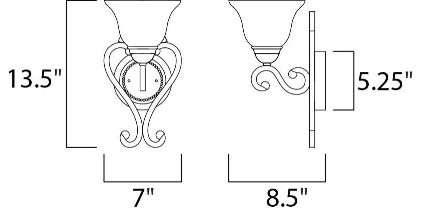 Maxim Manor 1-Light Wall Sconce in Oil Rubbed Bronze - 12211FIOI