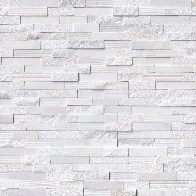 Arctic White 6X12X6 MultiFinish Corner Ledger Panel, 18 Sft