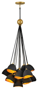 Nula 15-Light Chandelier, Shell Black