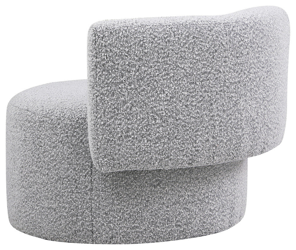 Como Boucle Fabric Upholstered Accent Chair, Grey