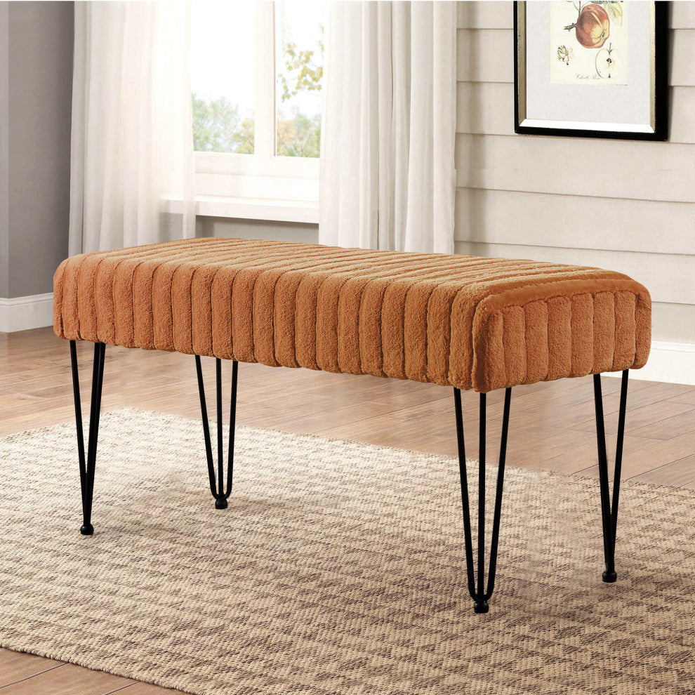 Serenta Super Mink Ottoman, Honey Ginger, 46''x16''x22''
