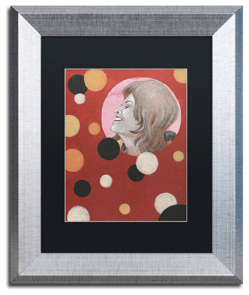 'Astro-Anna Ii' Matted Framed Art, Silver Frame, Black Matte, 14x11