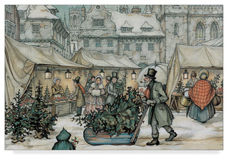 Anton Pieck 'A Christmas Sled' Canvas Art