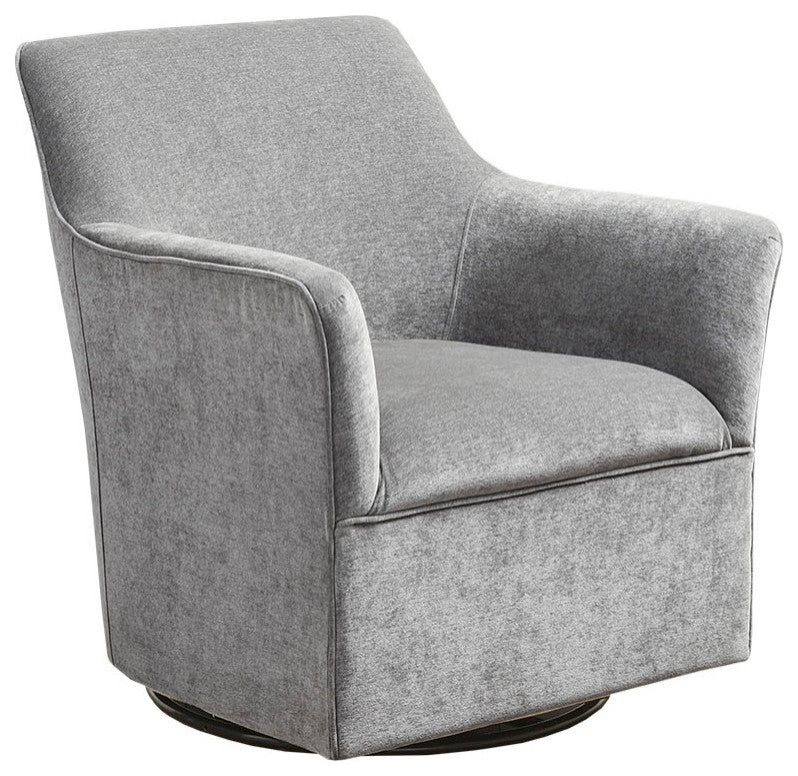 Madison Park Augustine Tight Back Swivel Lounge Chair, Gray