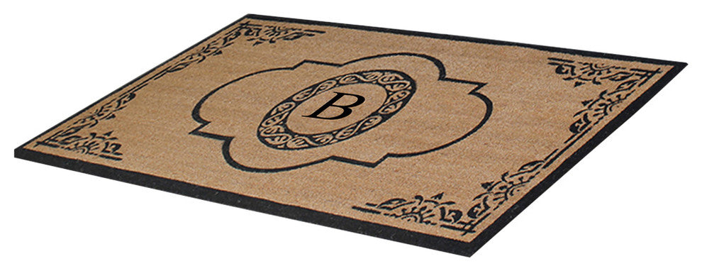 First Impression Hand Crafted Abrilina Entry Monogram Double Doormat,(30"x48"),