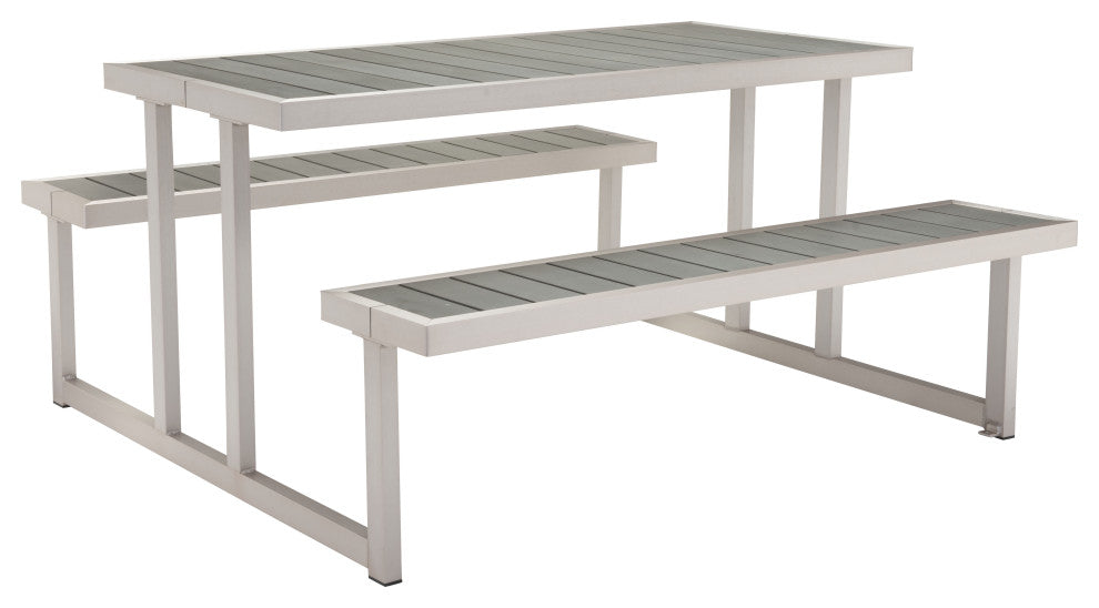 Cuomo Picnic Table Brushed Aluminum
