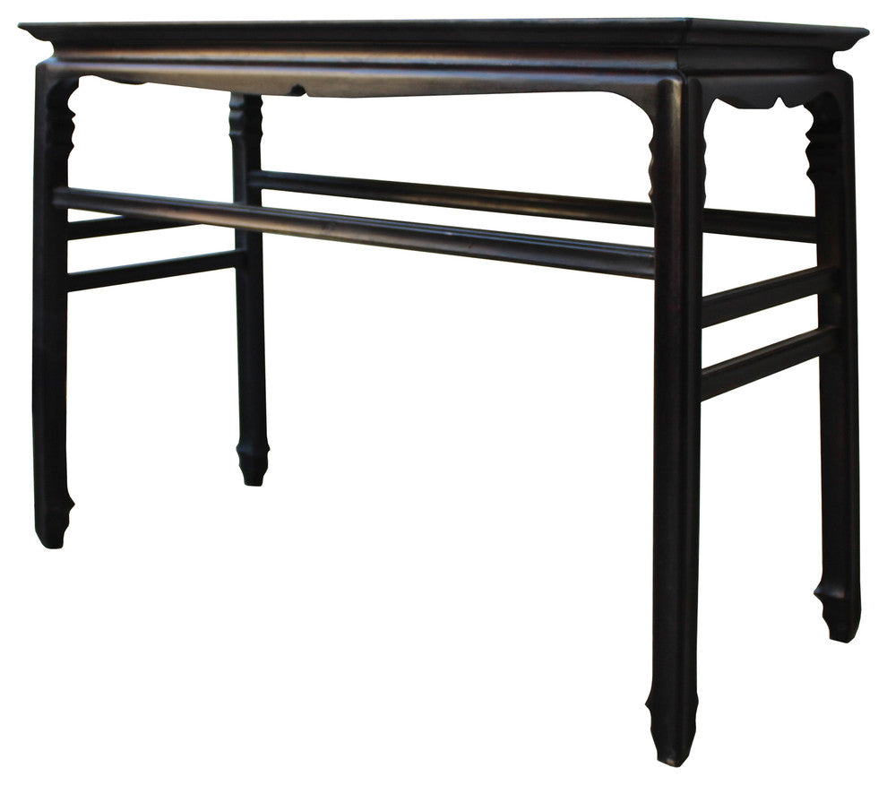 Chinese Dark Brown Huali Rosewood Ming Style Apron Side Altar Table Hcs4531