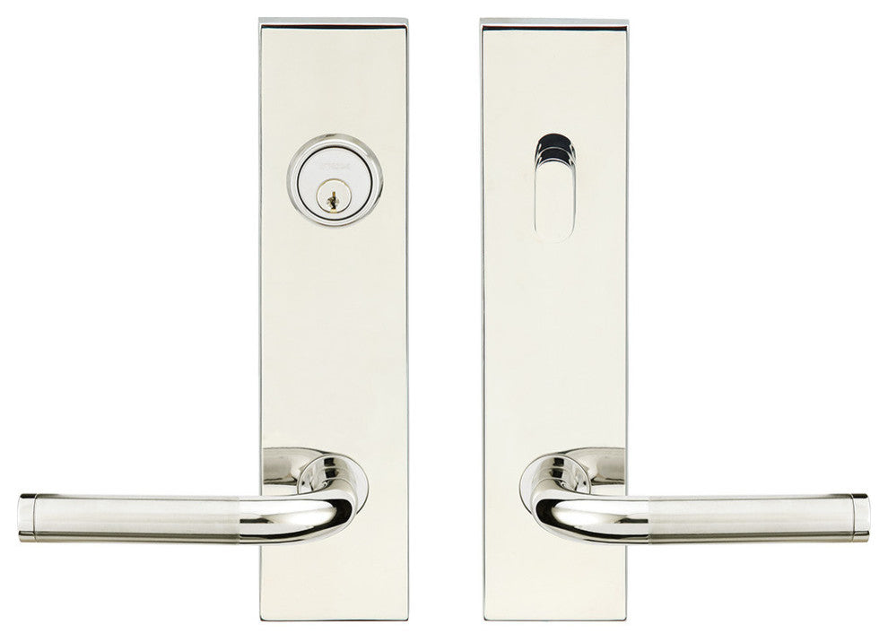 Vienna Lever Tubular Entry, Single Cylinder, LH, Polished/Satin Stainless Steel