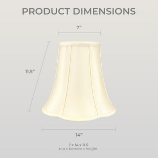 Royal Designs Bottom Scalloped Bell Lamp Shade, Eggshell, 7x14x11.5, Single