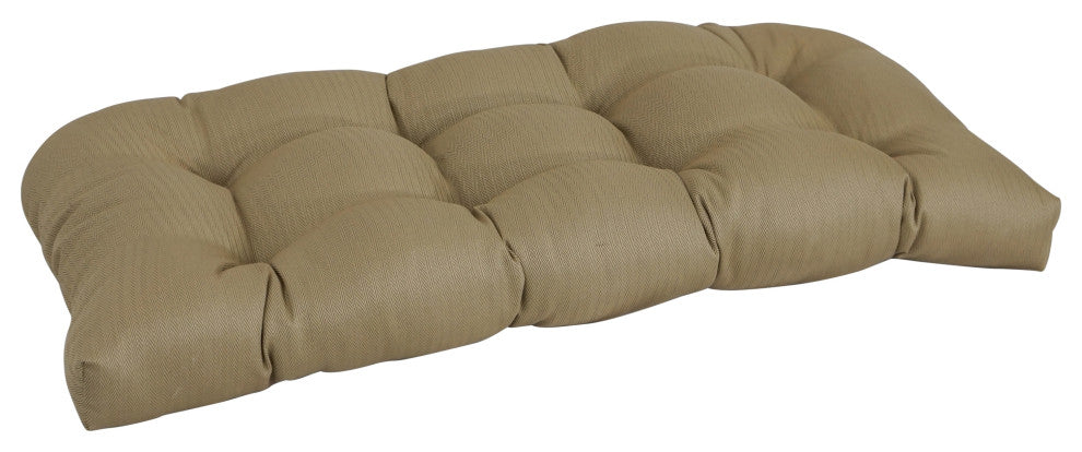 42"X19" U-Shaped Premium Outdoor Tufted Settee/Bench Cushion, Newfound Cafe