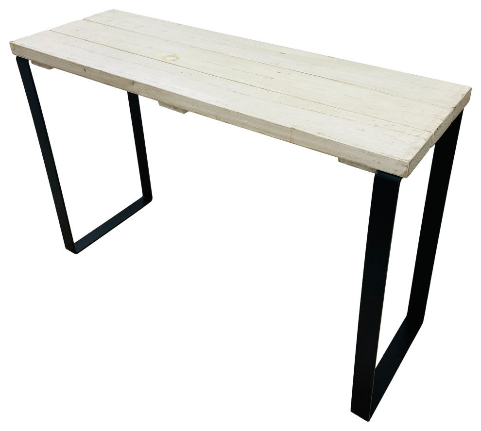 Barn Walls Bedroom Console Table Accent Table, Handcrafted, Antique White, 48" Length