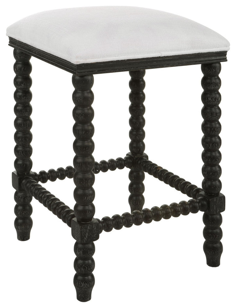 Uttermost Pryce Black Backless Counter Stool