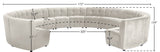 Limitless Velvet Upholstered 13-Piece Modular Sectional, Cream