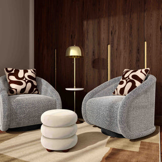 Rory Boucle Swivel Chair, Grey