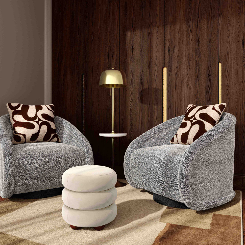Rory Boucle Swivel Chair, Grey