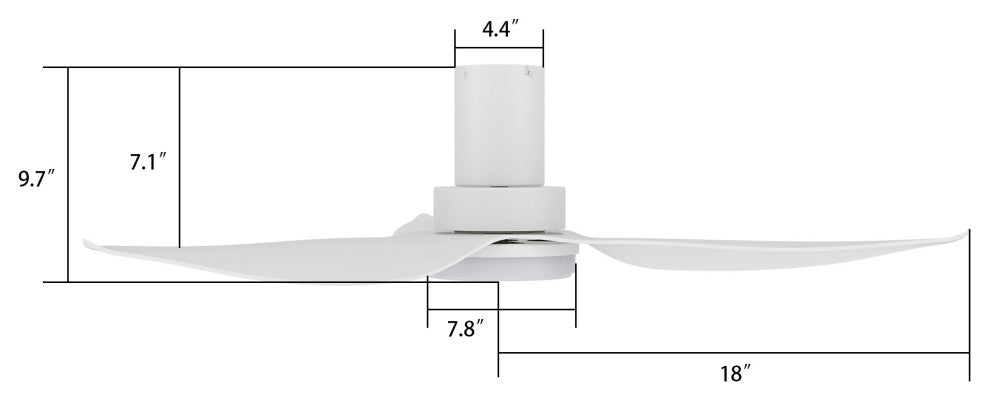 Carro 36" 3 Blade Flush Mount Ceiling Fan with Dimmable LED Light and Remote