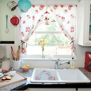 Bundle 2 Cafe Curtain Rods and 4 Self Adhesive Hooks, White, 16" to 24"