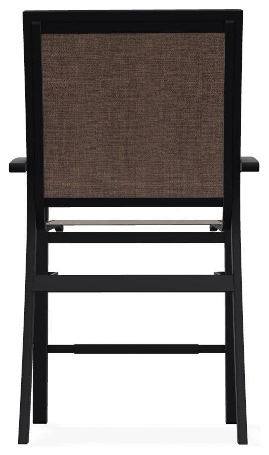 Kendall Sling Balcony Height Stackable Outdoor Stool, Mocha/Black