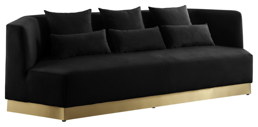 Marquis Velvet Upholstered Set, Black, Sofa