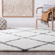 Derry Transitional Diamond Cream Rectangle Area Rug, 5''x7''