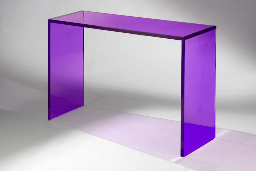 ColorBurst Acrylic Console Table, Pink, 12"d X 48"l X 32"h