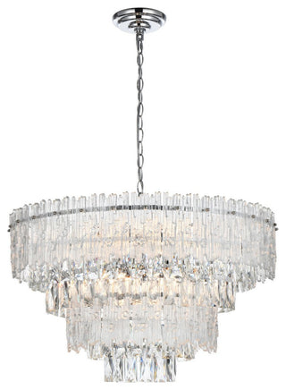 Emilia Eight Light Chandelier in Chrome And Clear