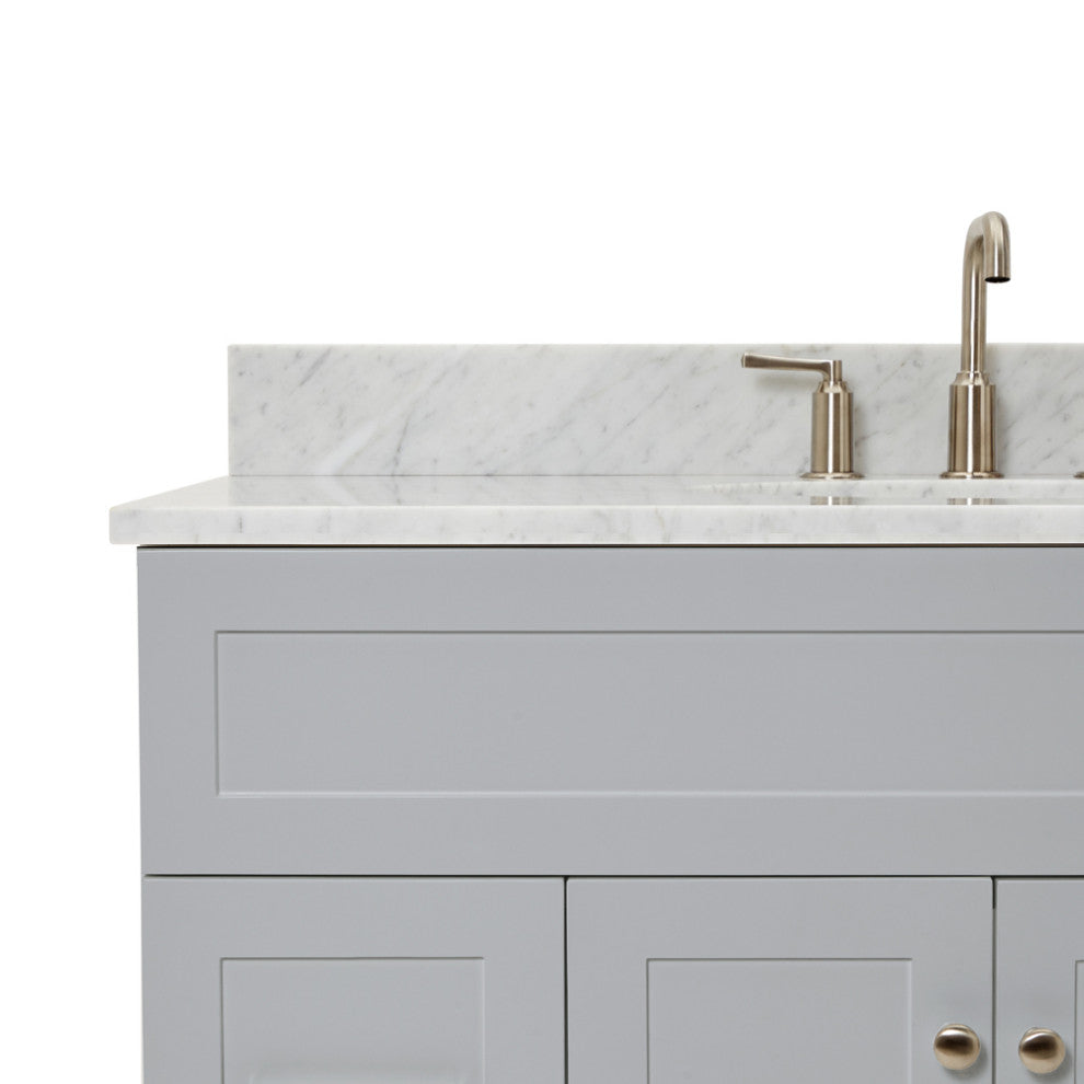 Ariel Hamlet 43" Oval Sink Bath Vanity, 0.75" Carrara Marble